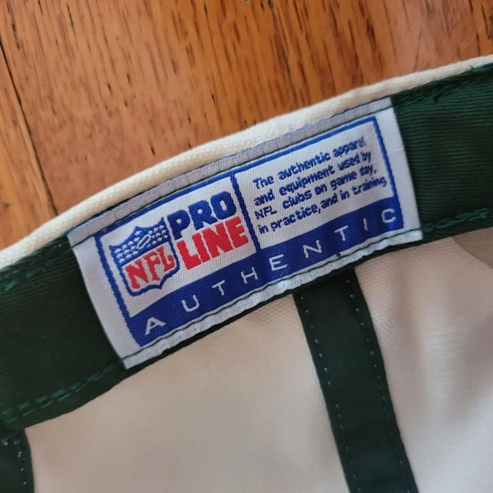 Vintage Reebok NFL Pro Line New York Jets Hat White Green OS Adjustable Football